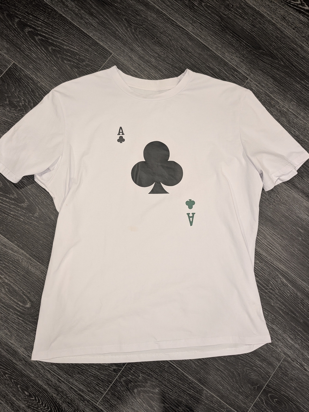 White Ace of Clubs Graphic Tee